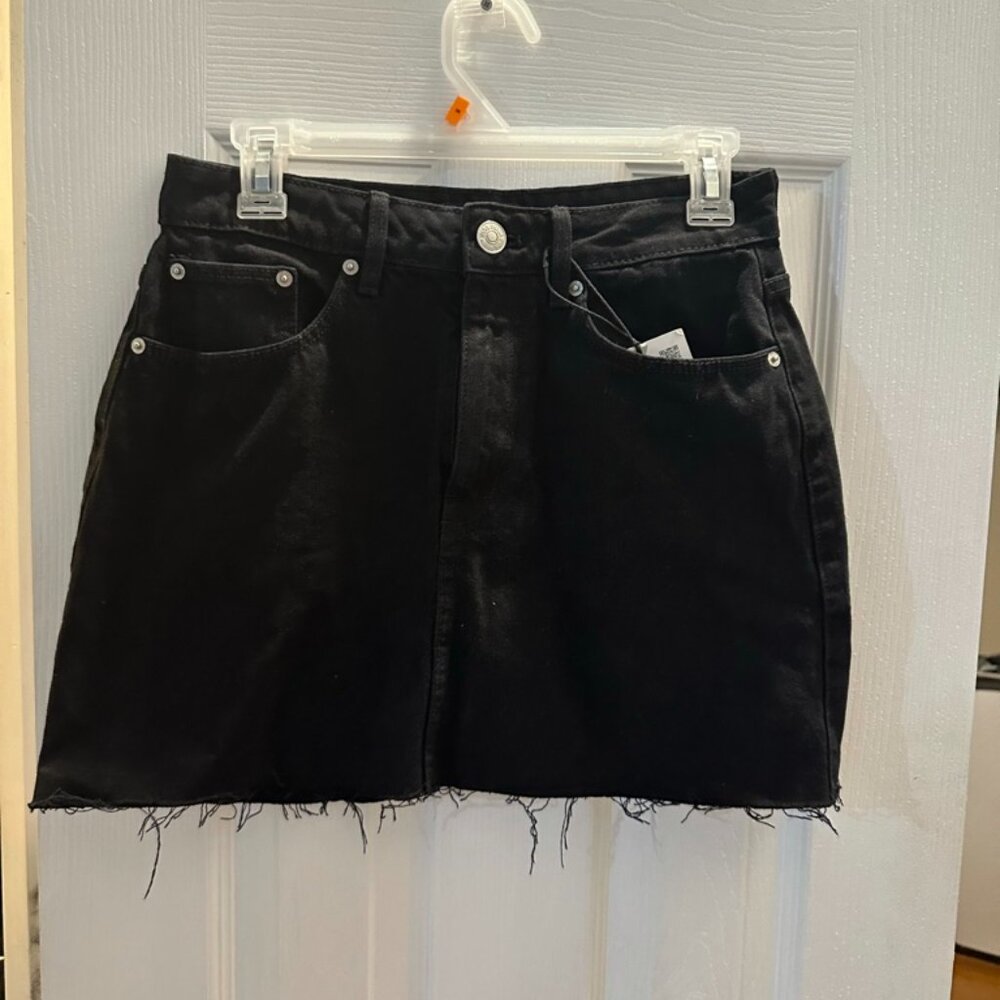 Zara Black High Waist Denim Skirt